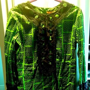 Gorgeous green and navy Tory Burch tunic
